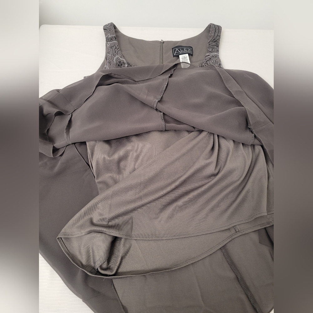 Alex Evenings Modest Glitter Mother of the Bride Groom Formal Dress sz 8 20978 - Picture 8 of 9